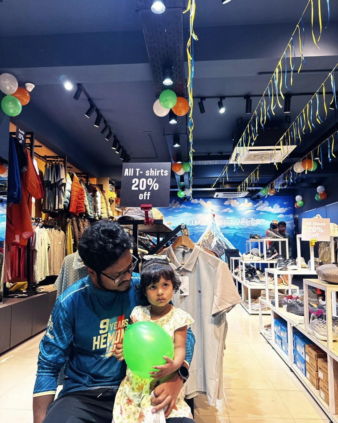 A customer at the Time Traveler showroom