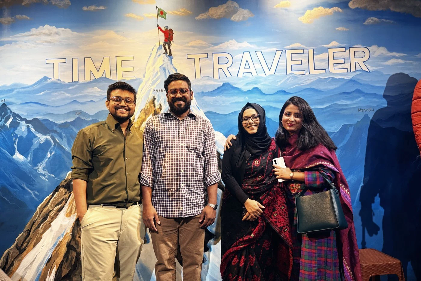 Ratul Rahman with guests at the Time Traveler opening